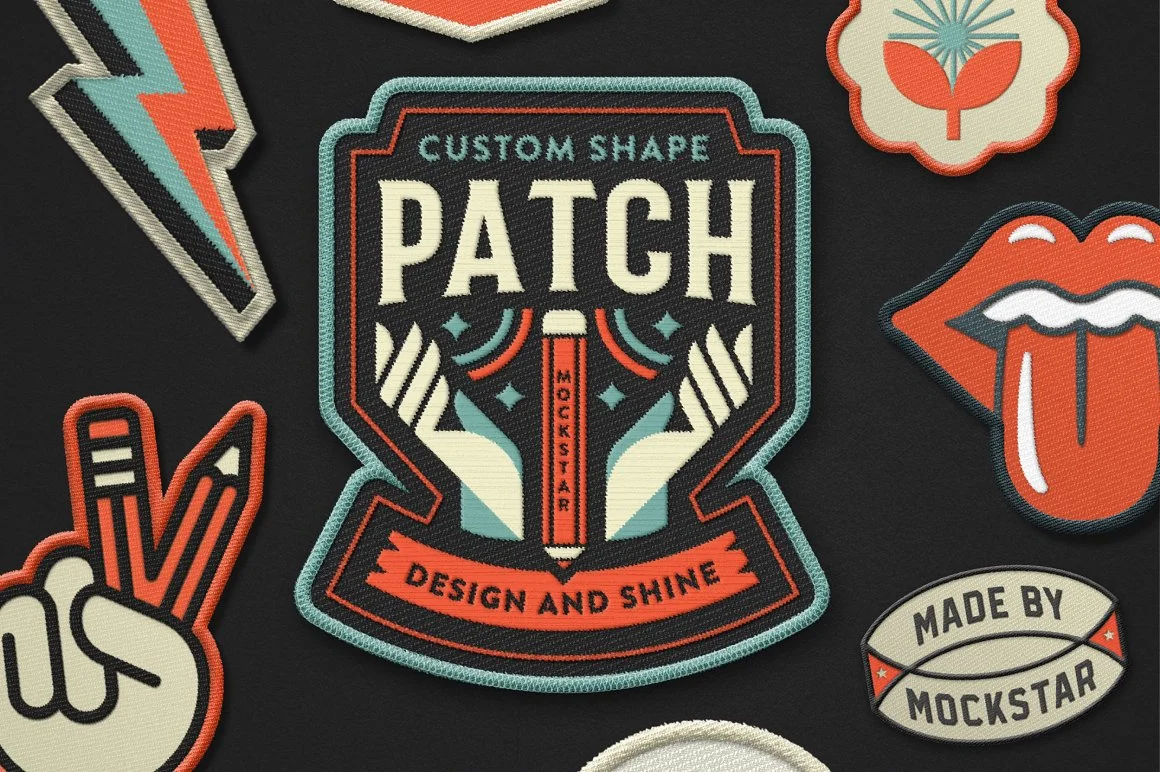 Custom Shape Embroidery Patch Mockup