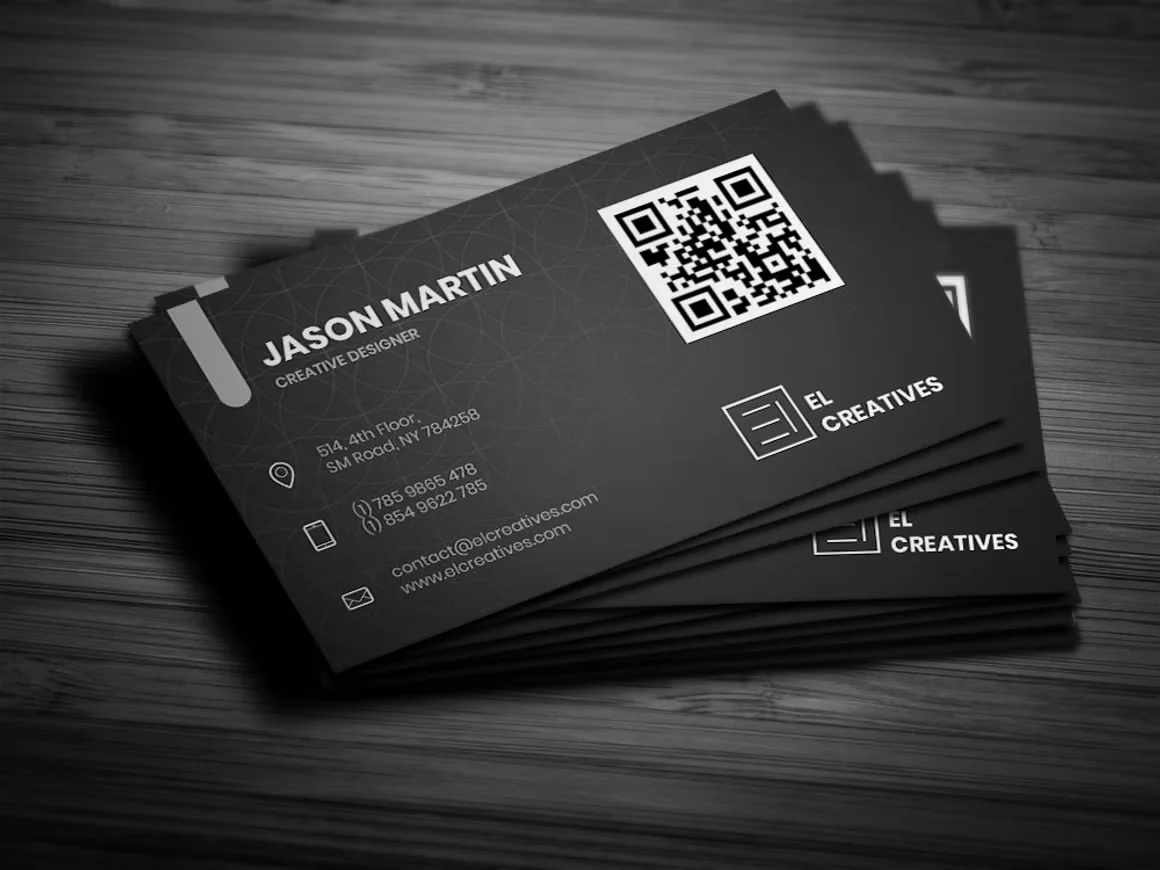 eative Dark Business Card