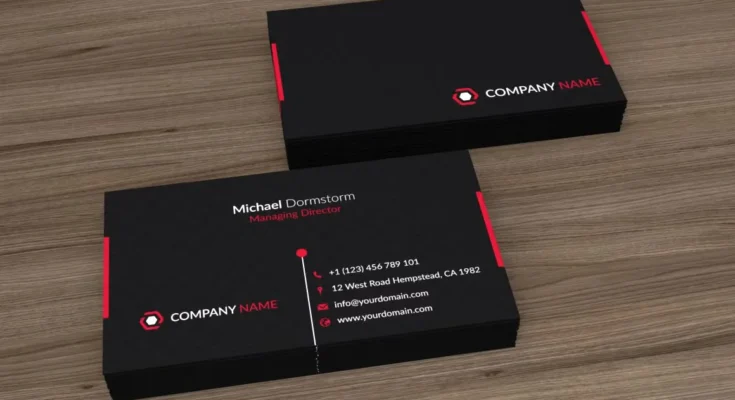 Black Red Corporate Business Card