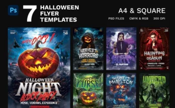 7 Halloween Flyer Templates PSD