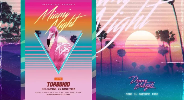 Miami Night 80's Synthwave Flyer