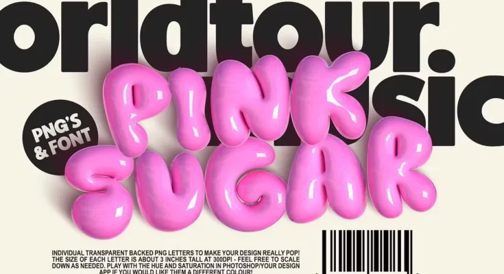 Pink Sugar Letters Fonts