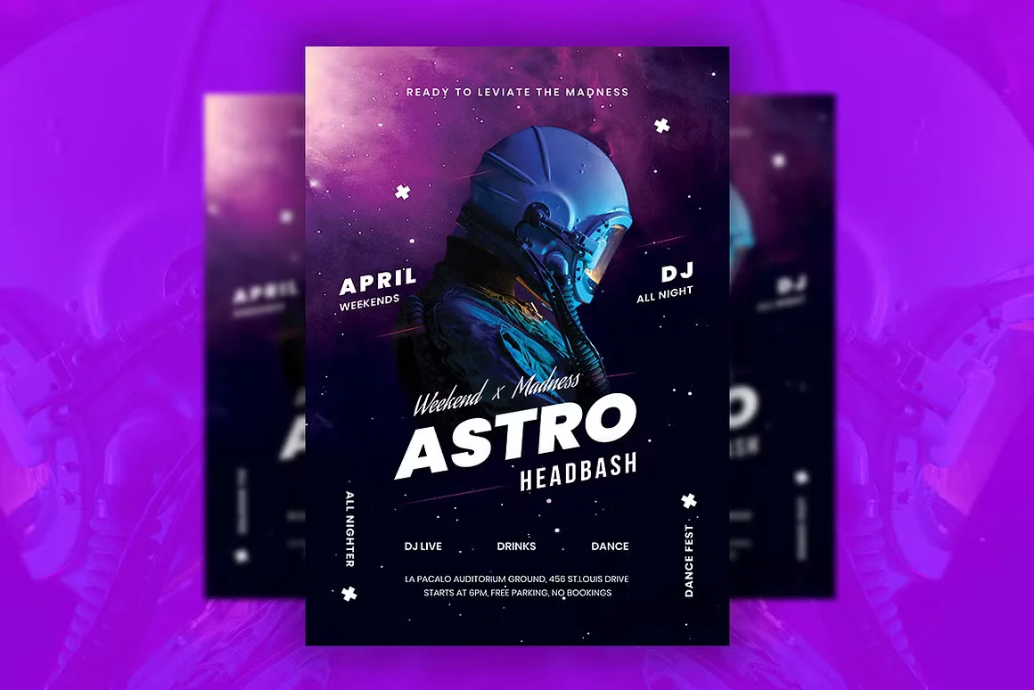 Weekend Astro DJ Party Flyer