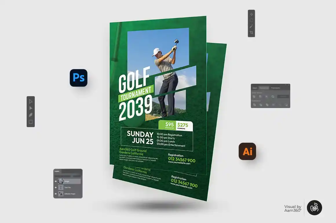 Golf Tournament Flyer Template 2