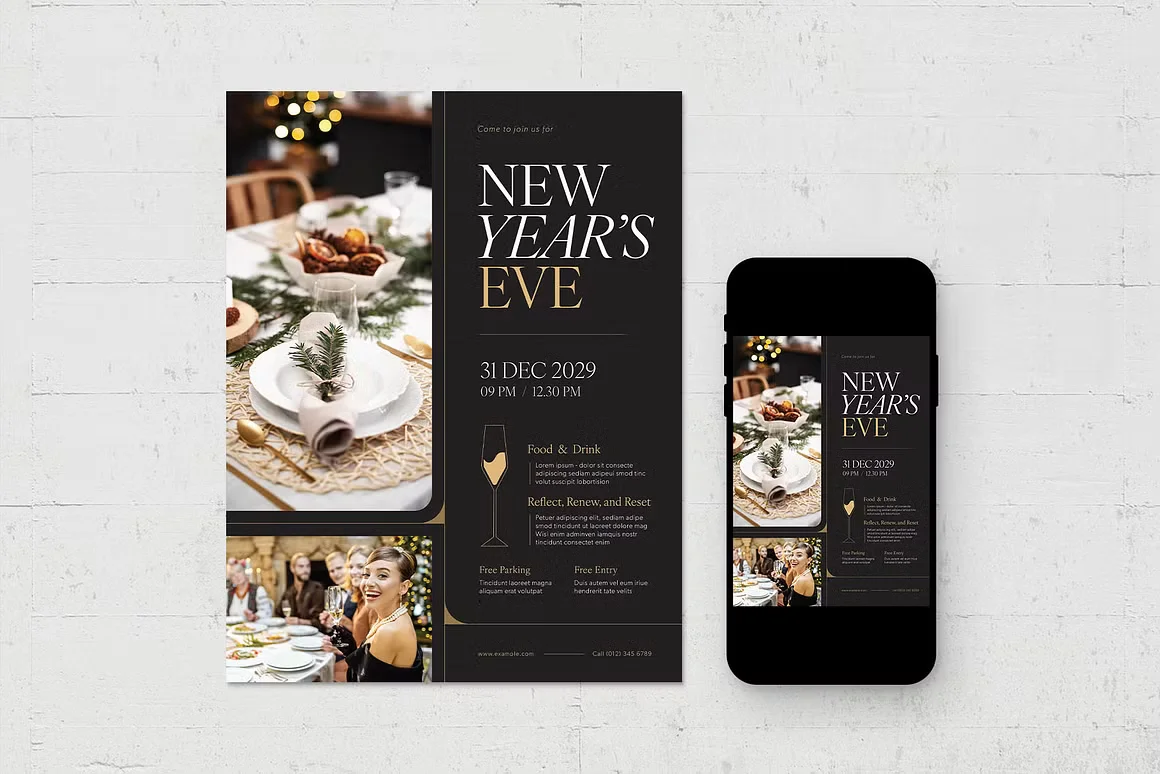 New Year Flyer Template 2
