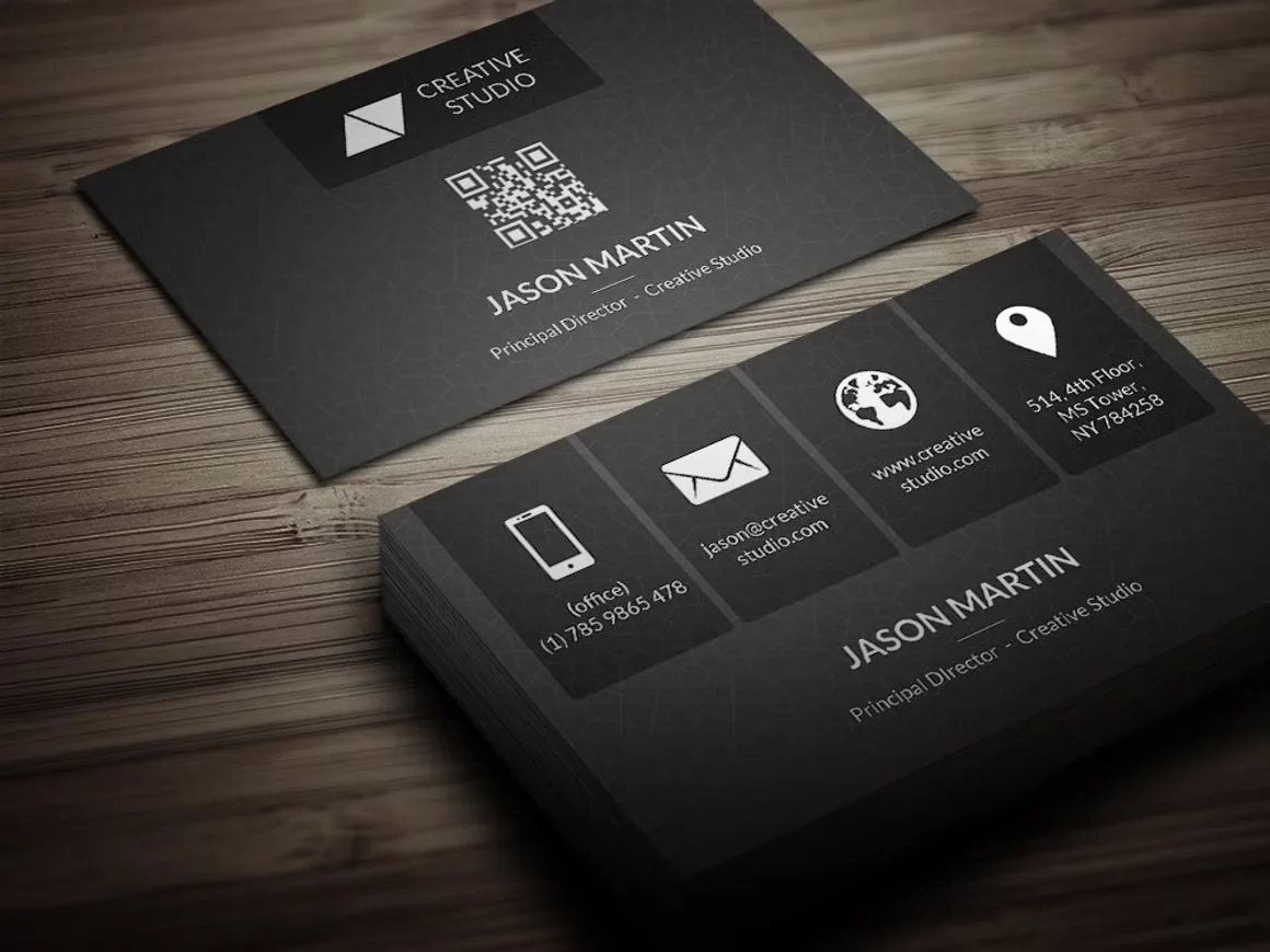 Metro Dark Corporate Business Card 3