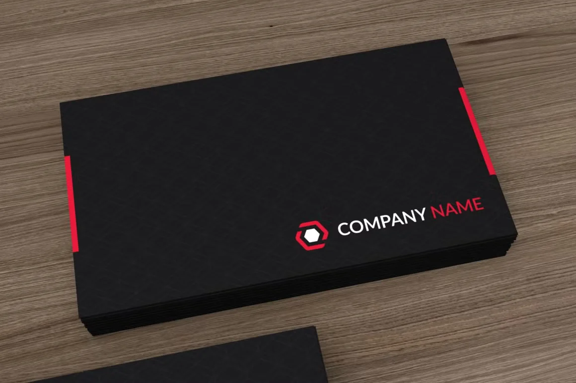 Black Red Corporate Business Card 3