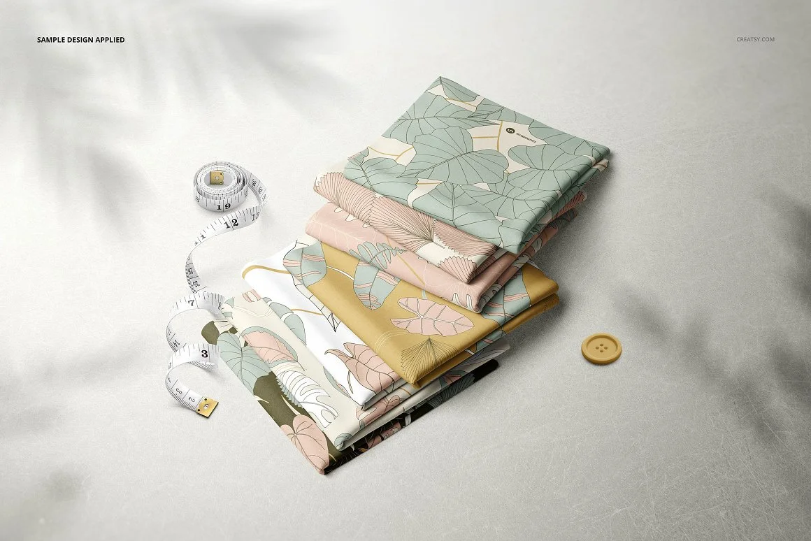 Fabric Stack Mockup Set 4