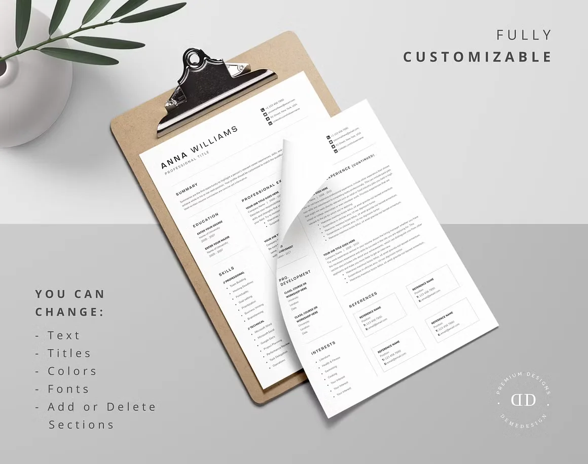 Resume Template Pack Word, Pages 4