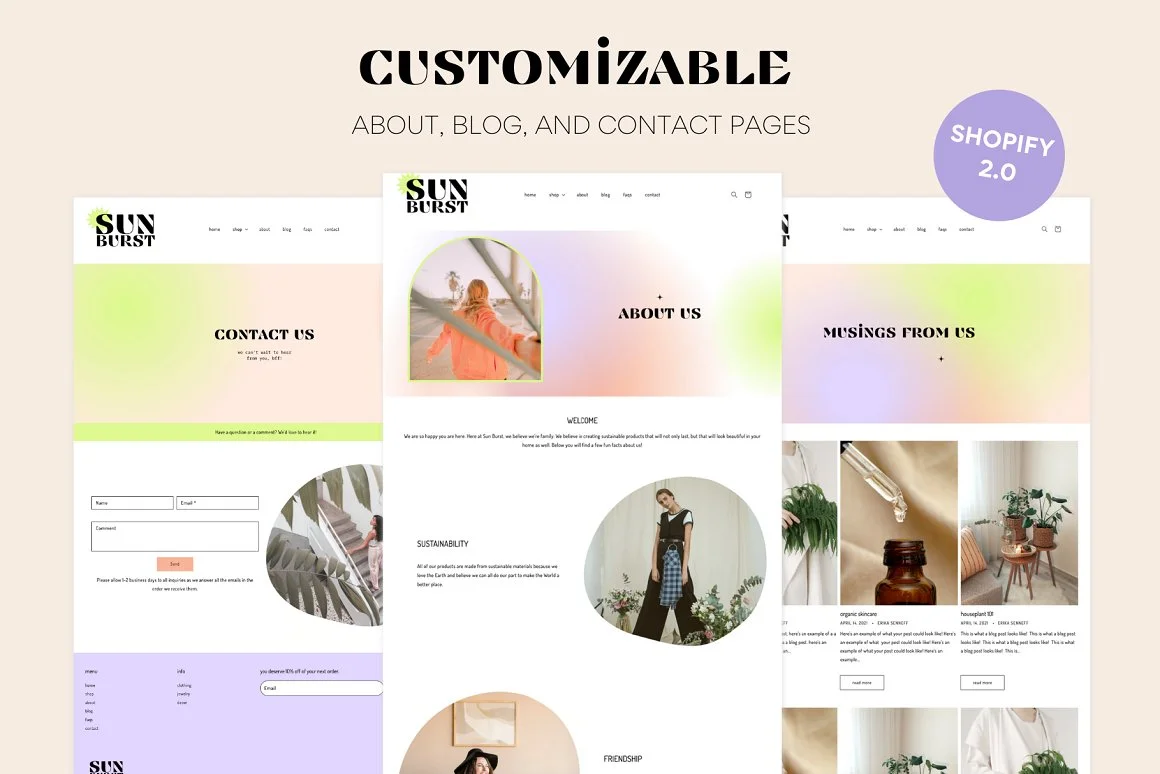 Colorful Shopify Theme Sunburst 5