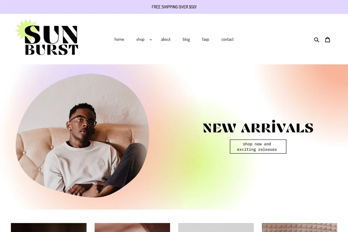 Colorful Shopify Theme Sunburst