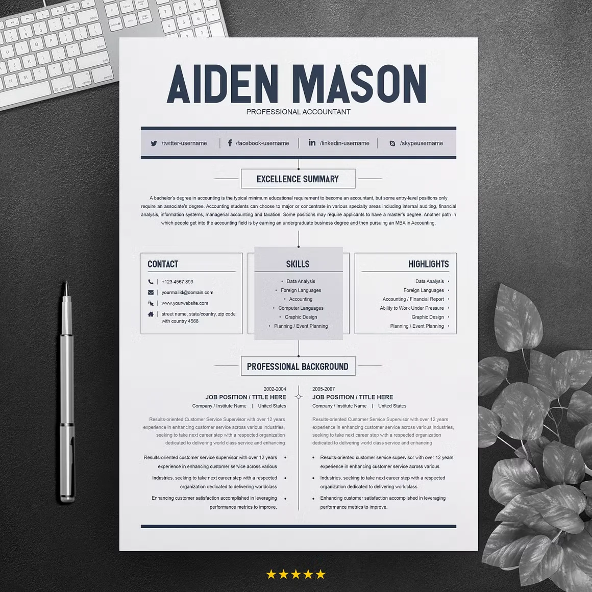 2 Pages Creative Resume Template 2