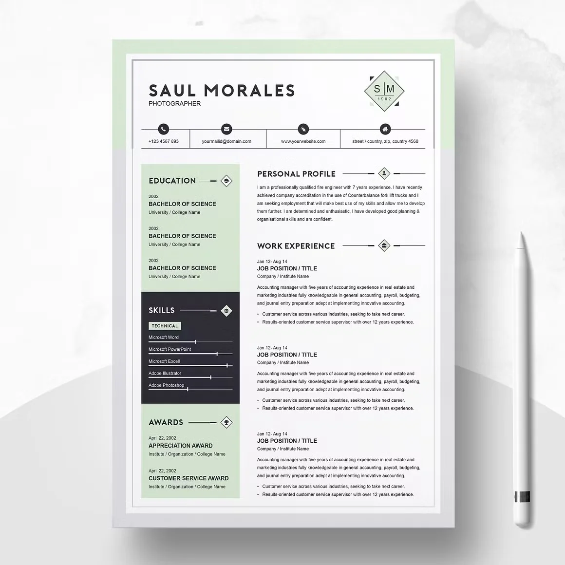 Resume Template 3 Page CV Template 2