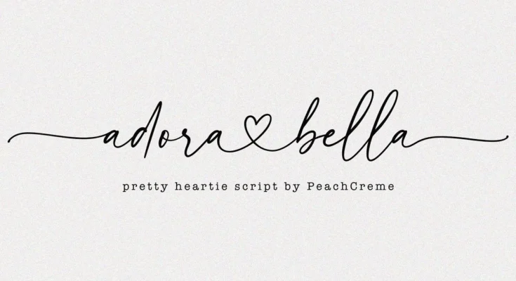 Adora Bella Heart Script Font