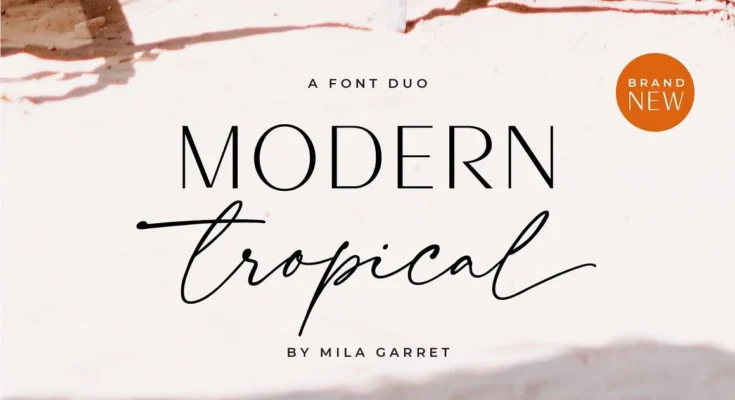 Modern Tropical Font Duo Logo Script