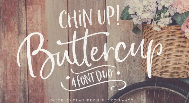 Chin Up Buttercup! Font Duo & Extras