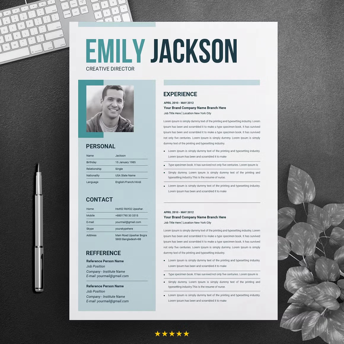 Resume Template for Microsoft 2