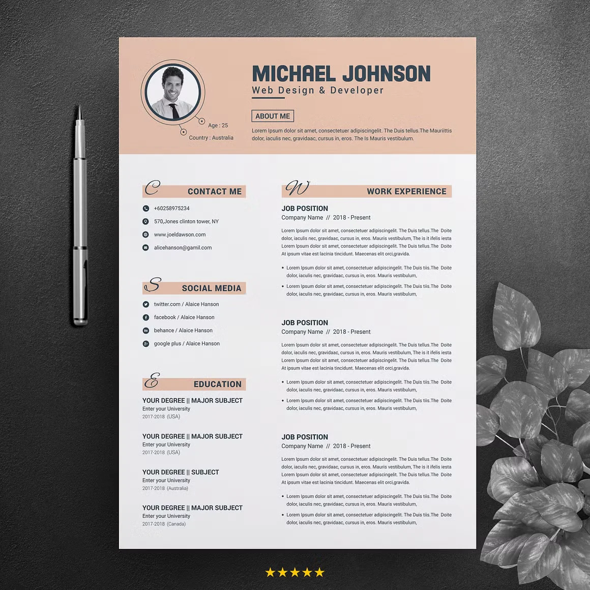 Resume Template for Word & Pages 2