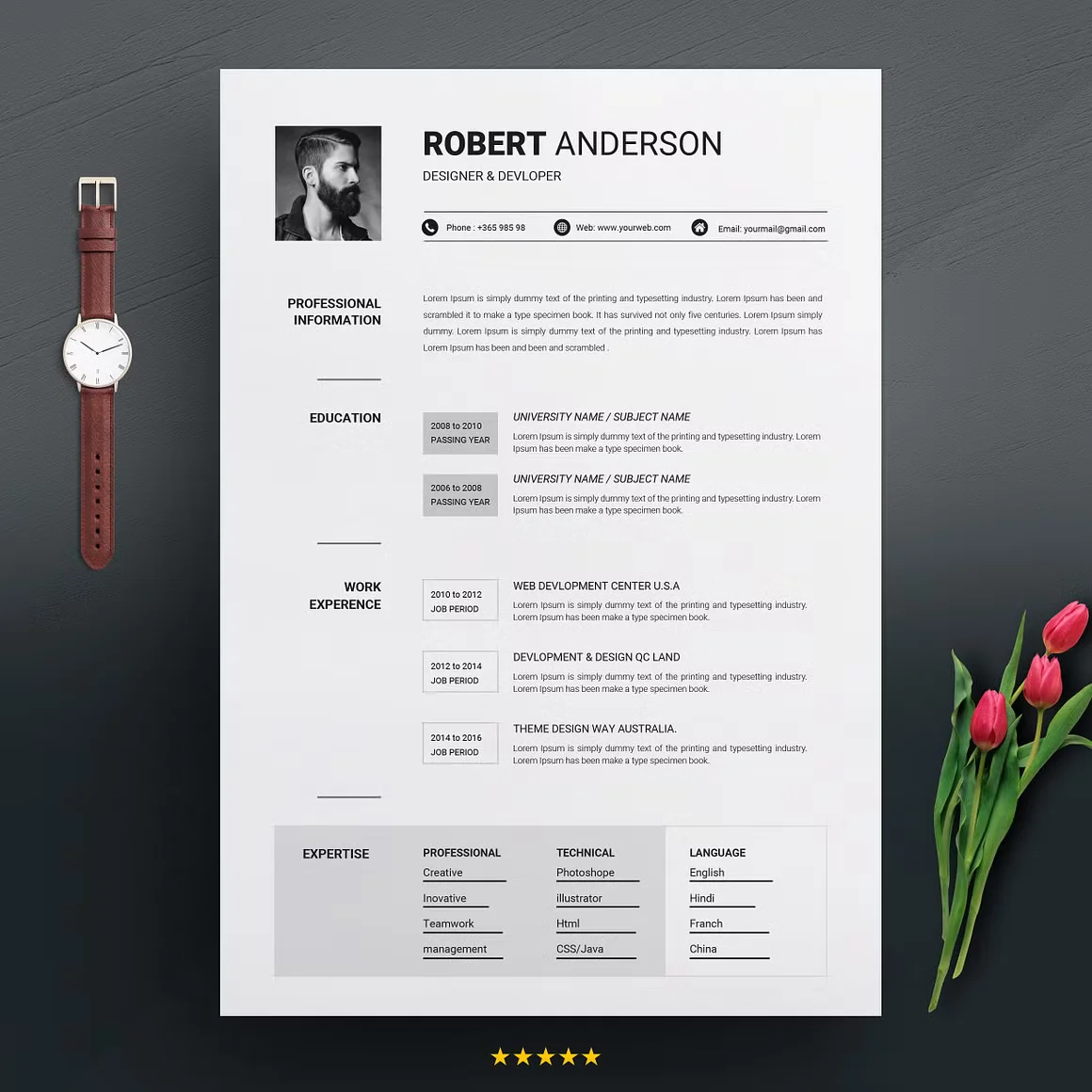 2 Pages Clean Resume Template 2