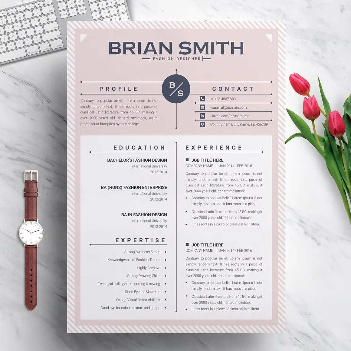 Creative MS Word Resume Template 2