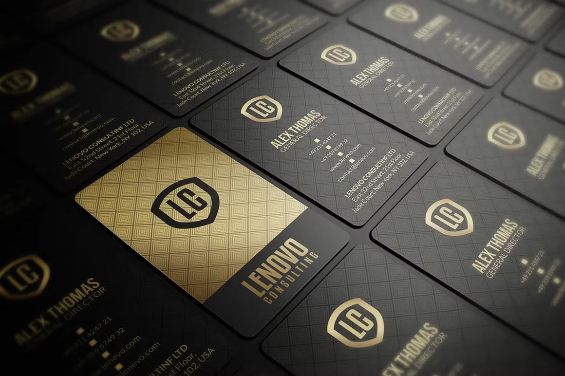 Premium Gold And Black Business Card 2