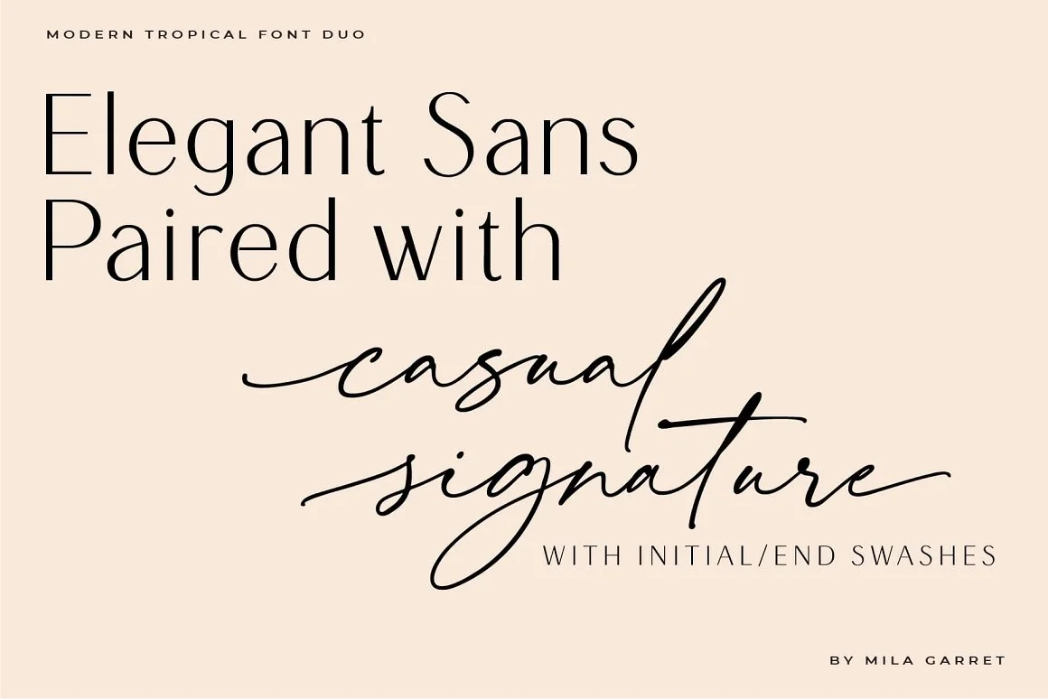 Modern Tropical Font Duo Logo Script 2