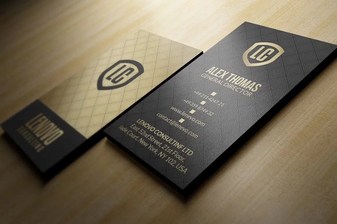 Premium Gold And Black Business Card 3