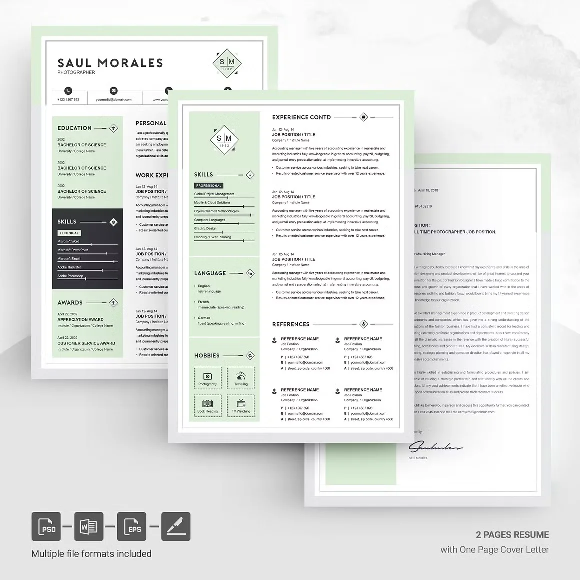 Resume Template 3 Page CV Template