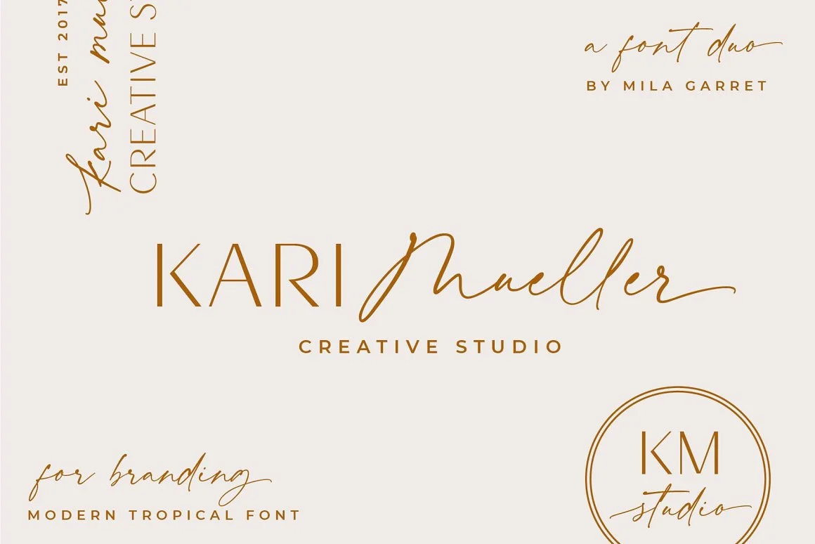 Modern Tropical Font Duo Logo Script 4