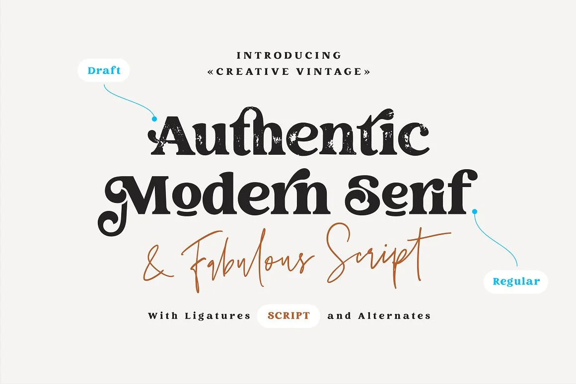 Creative Vintage Font Duo: Timeless Elegance 5