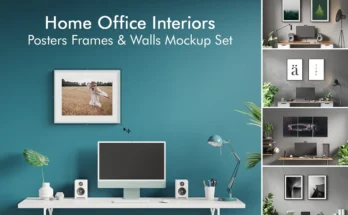 Home Office Frames Mockup