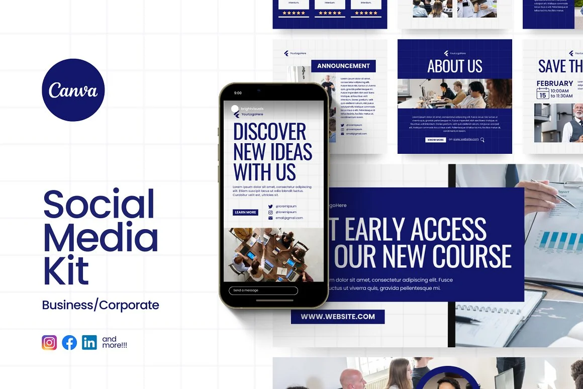 Social Media Kit for IG FB & LinkedIn