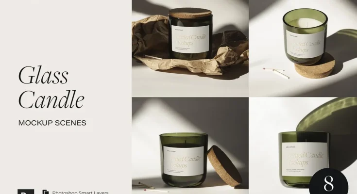 Glass Candle Mockup