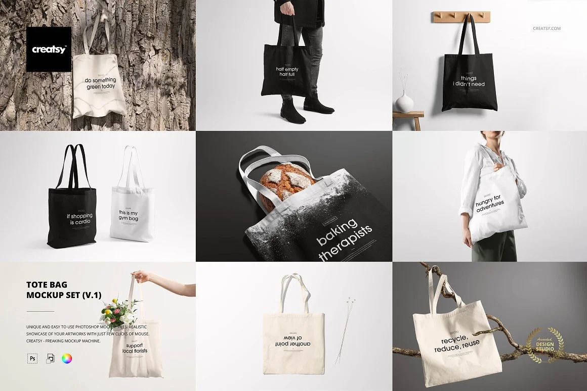 Tote Bag Mockup Set