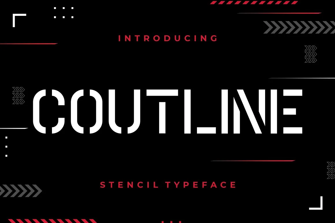 Coutline Stencil Typeface