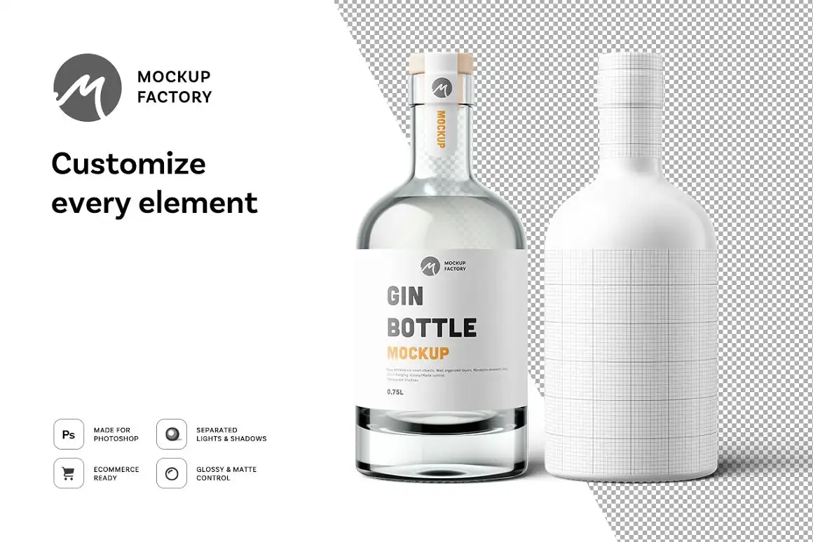 Gin Bottle Mockup 2