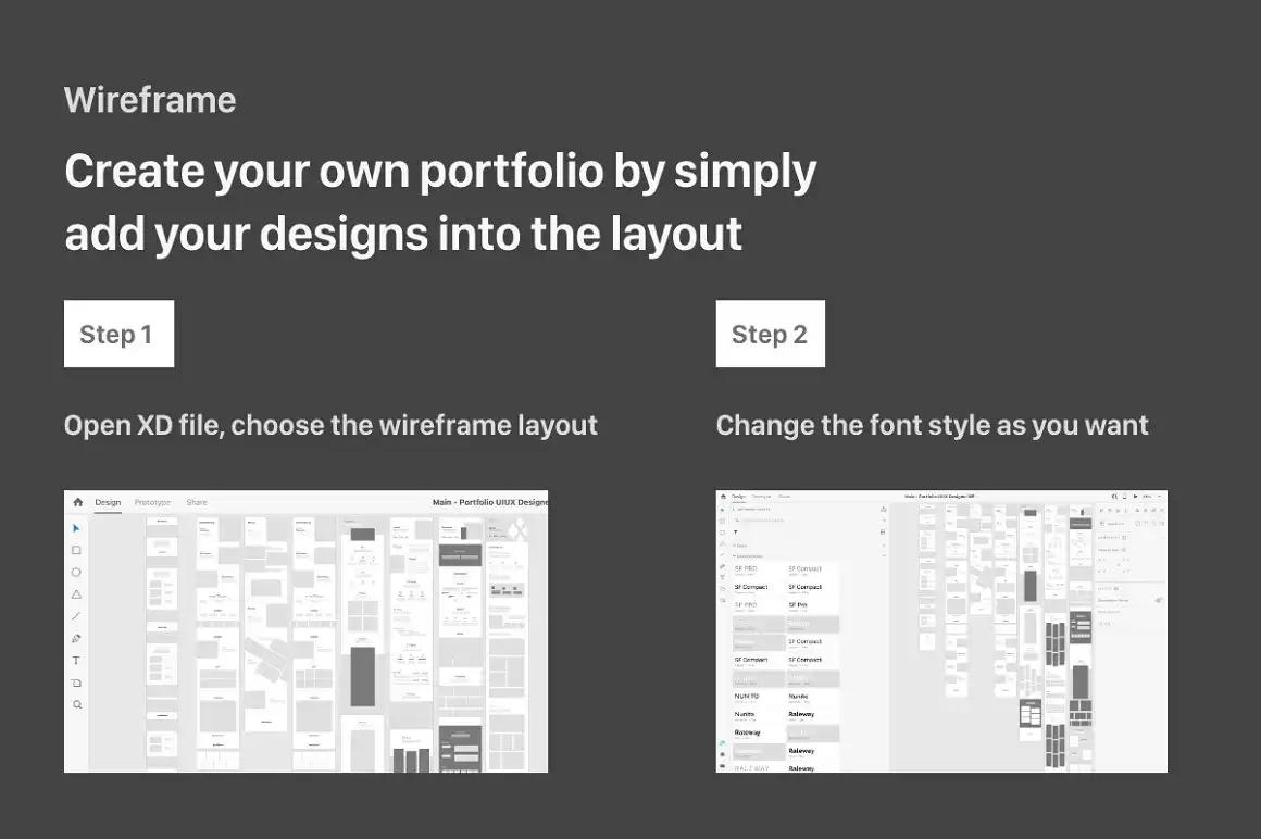 UI UX Design Portfolio Wireframe 2