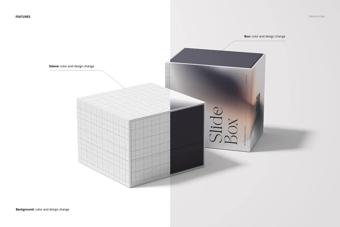 slide gift box mockup 3