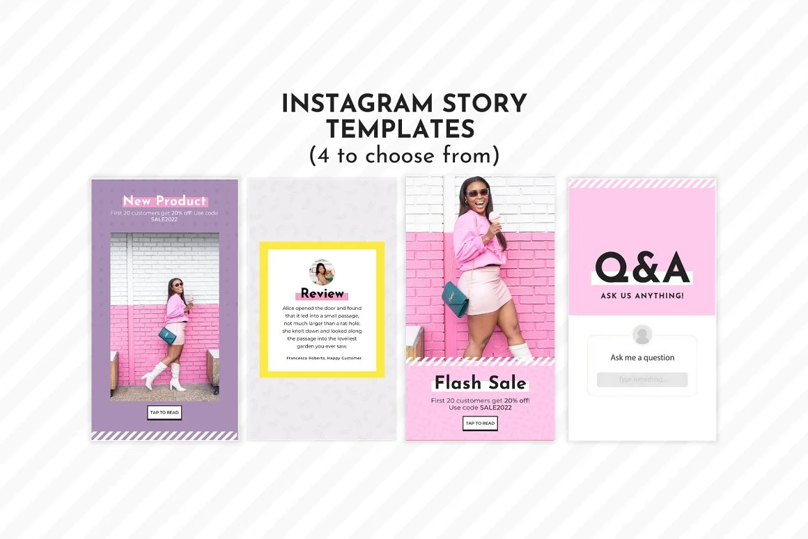 Instagram Template Pink Canva Set 3Instagram Template Pink Canva Set