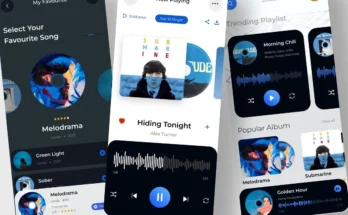 Music app design mobile app UI KIT