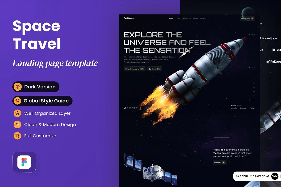 Space Travel Landing Page