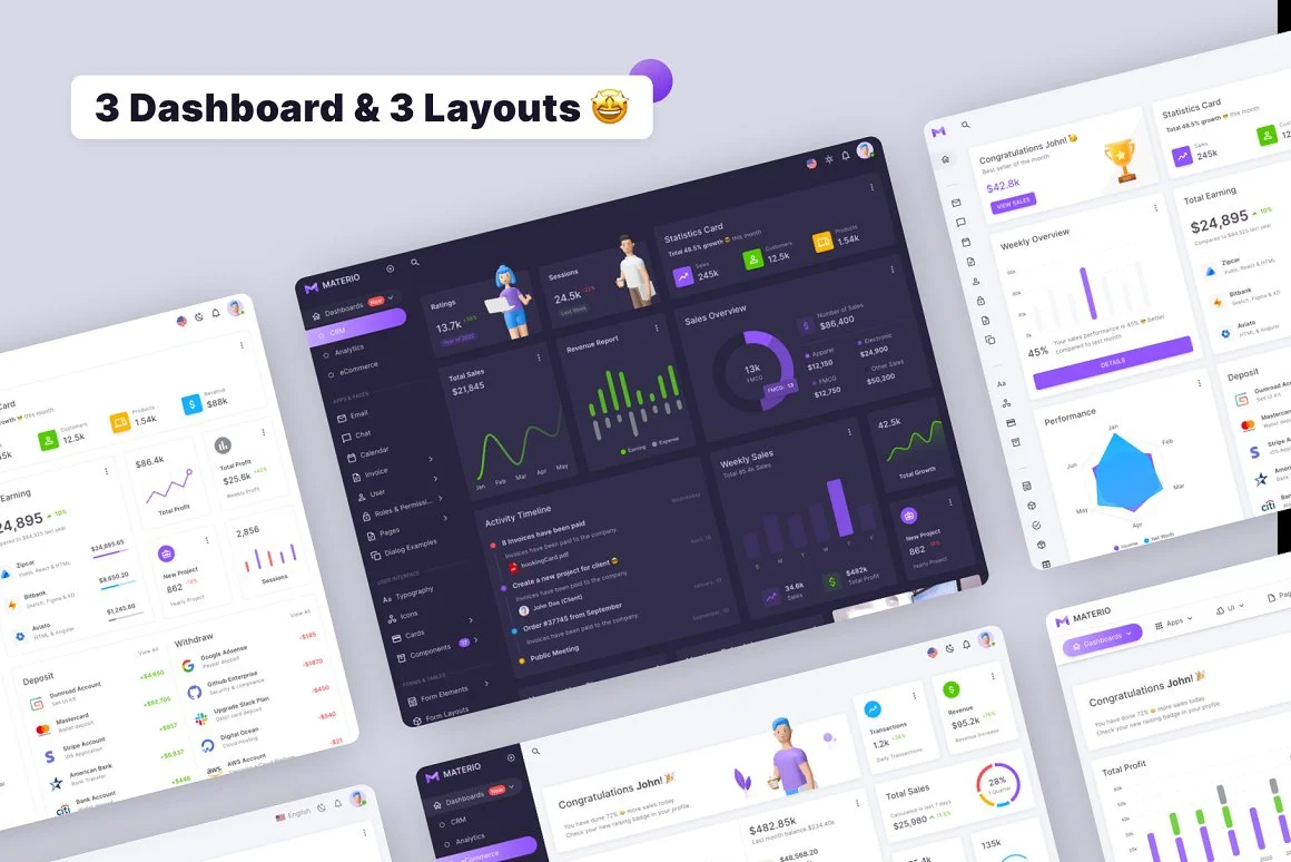 Materio – Admin Dashboard UI Kit 3