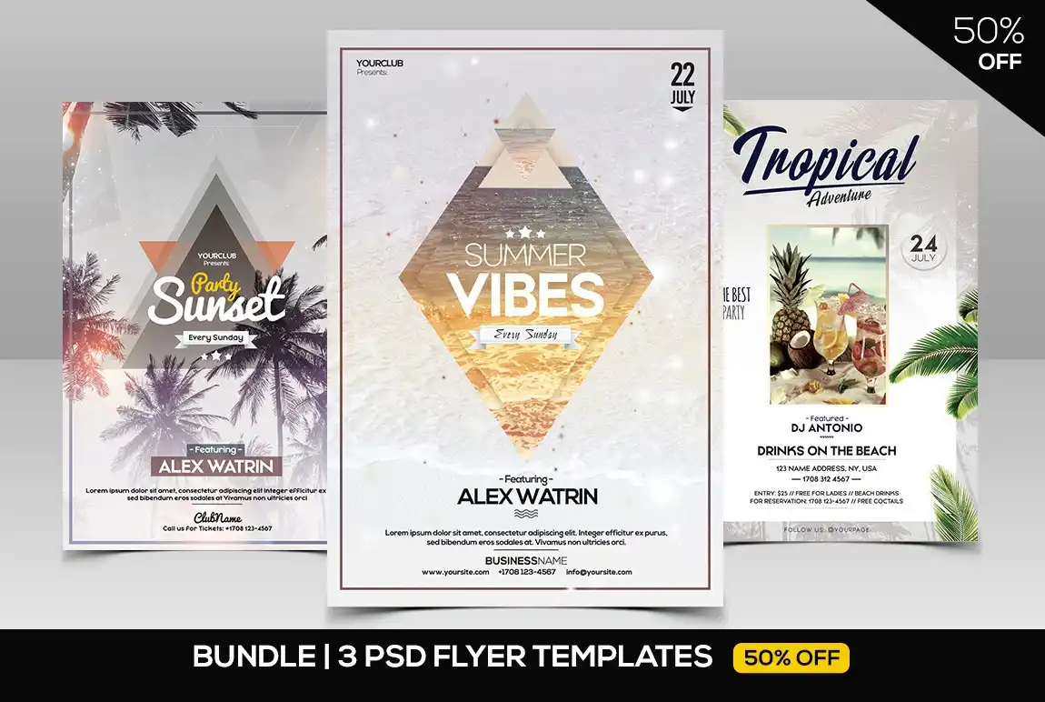 BUNDLE PSD Summer Flyers