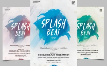 Splash Beat PSD Flyer