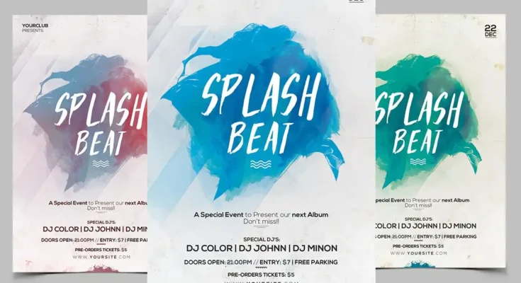 Splash Beat PSD Flyer