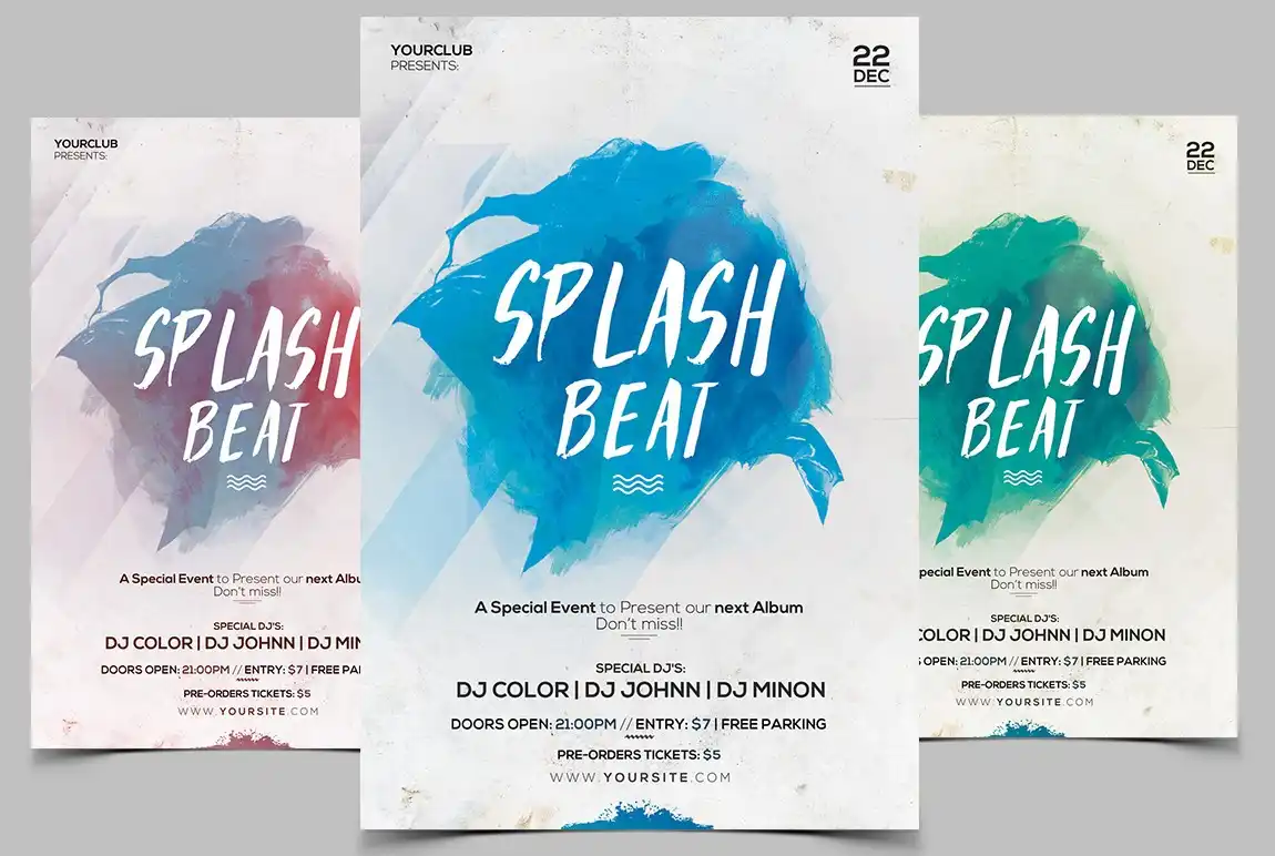 Splash Beat PSD Flyer