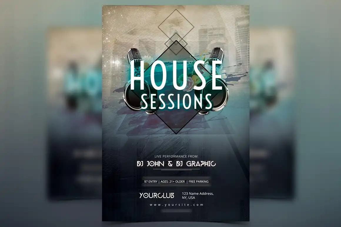 House Sessions PSD Flyer