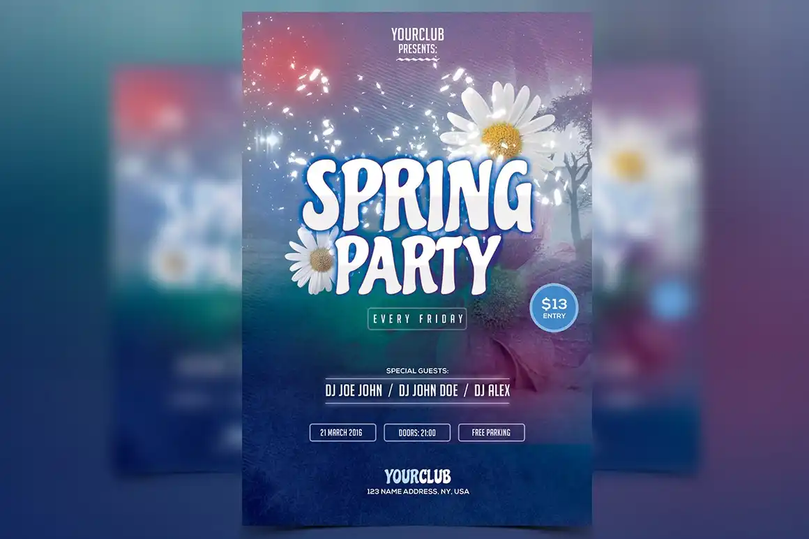 Spring Party PSD Flyer