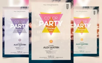 Color Party Minimal PSD Flyer