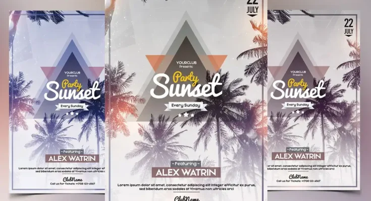 Party Sunset PSD Flyer Template